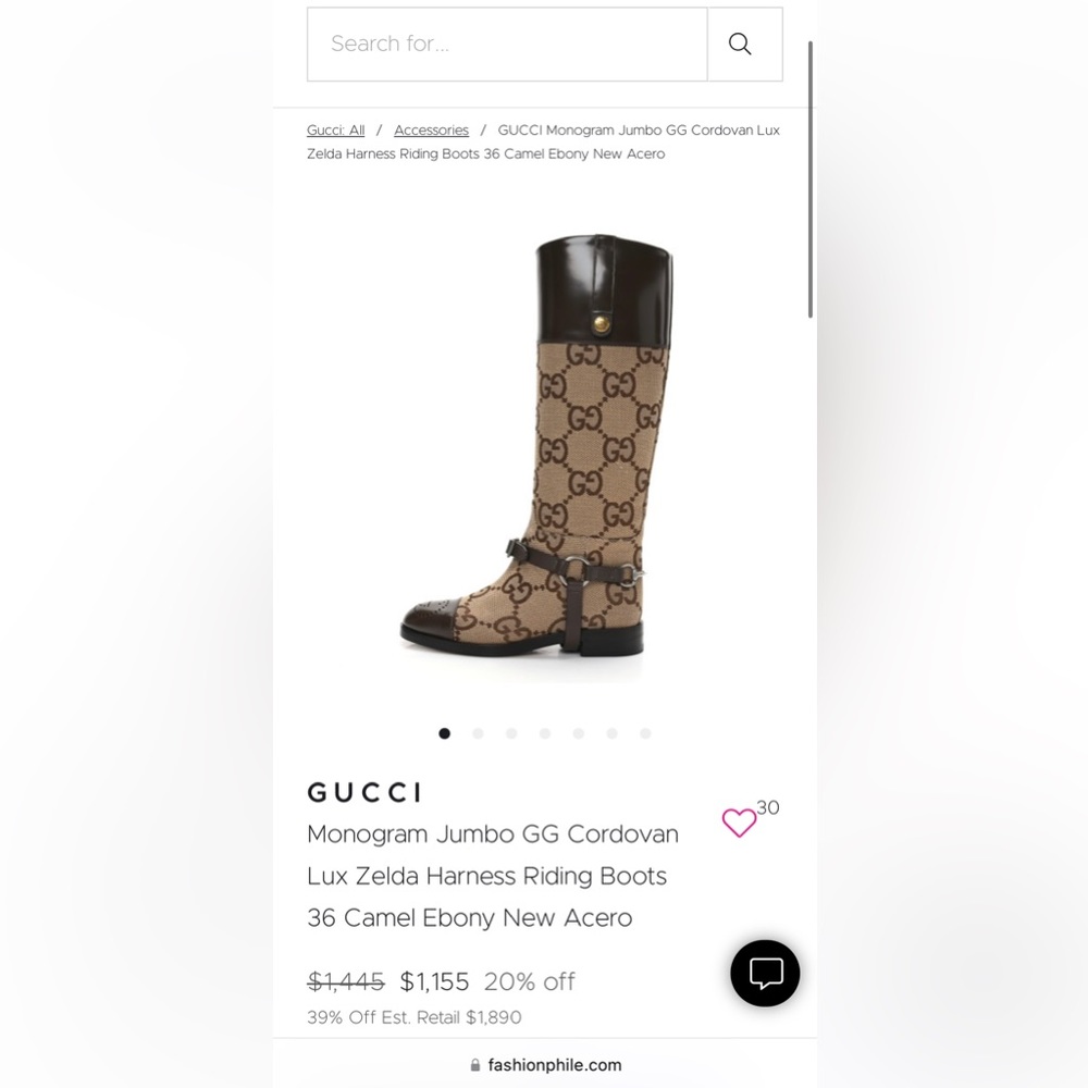 Gucci Aria Zelda GG Maxi Women's Sz 37.5 Canvas Riding Leather Harness Boots